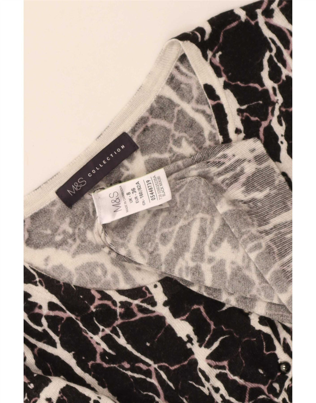 Marks & Spencer Suéter con Cuello Barco para Mujer UK 8 Small Negro