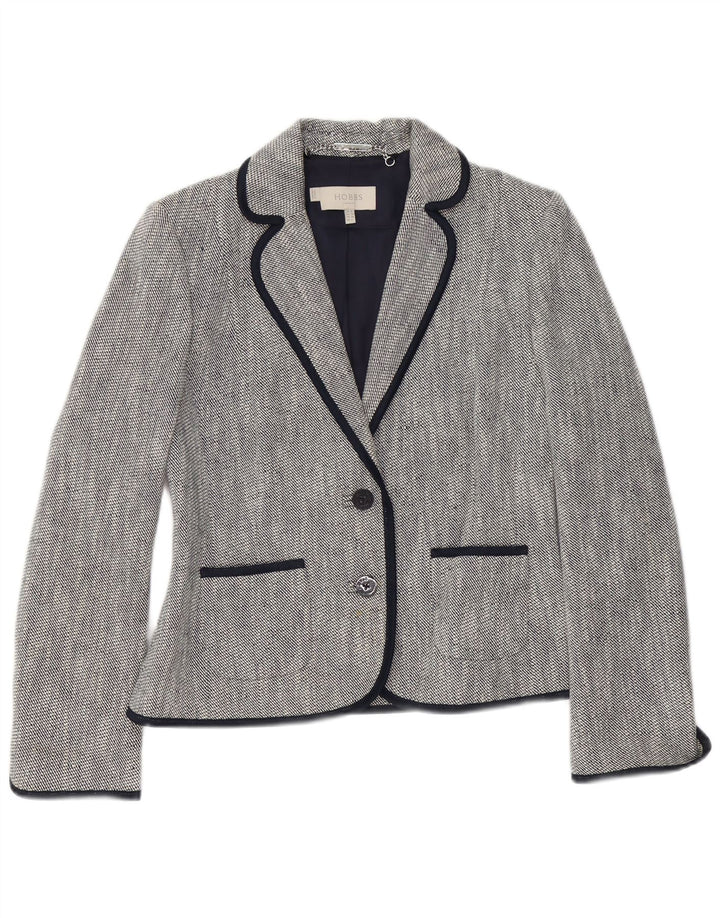 Hobbs Chaqueta Blazer de 2 Botones para Mujer UK 10 Small Azul Marino Algodón