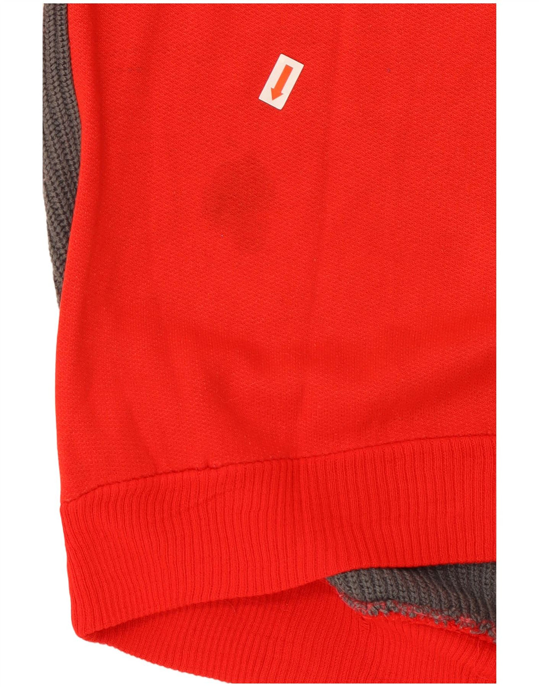 VINTAGE Sudadera con cuello y botones para hombre Jumper Medium Red Colourblock