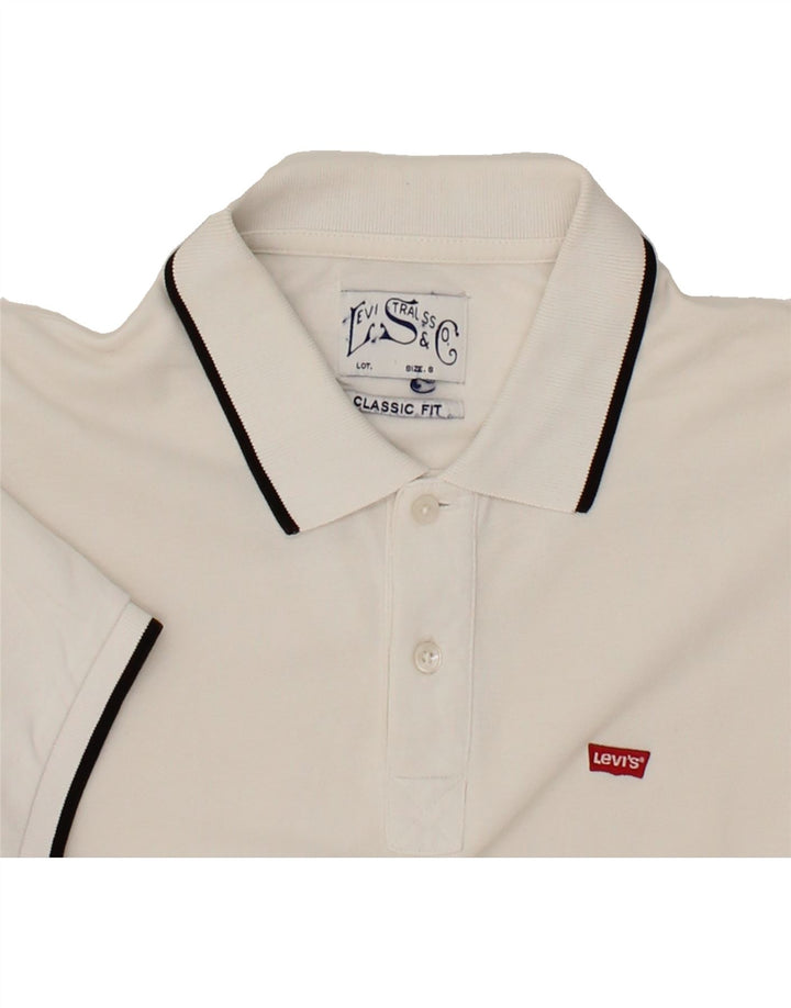 LEVI'S Mens Polo Shirt Small White Vintage Levi's and Second-Hand Levi's from Messina Hembry 
