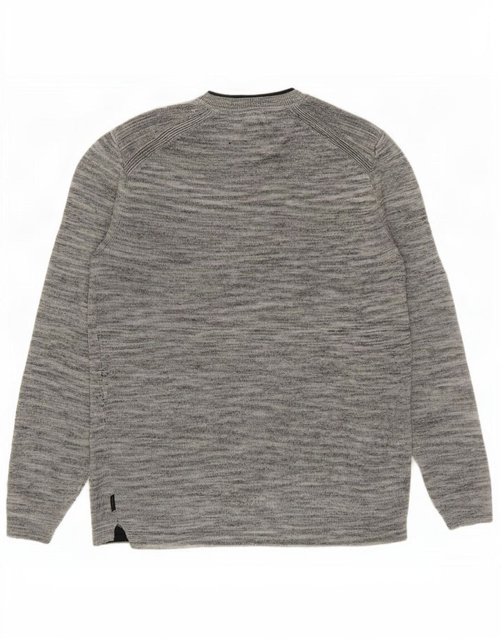 Ted Baker - Jersey de cuello redondo para hombre, talla 3, lino moteado, color gris medio