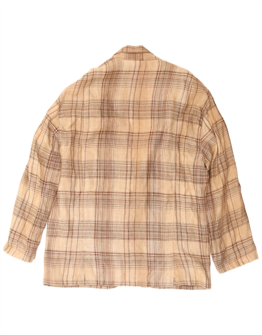 Vintage hombres 3 botones Blazer chaqueta IT 52 XL Beige Check