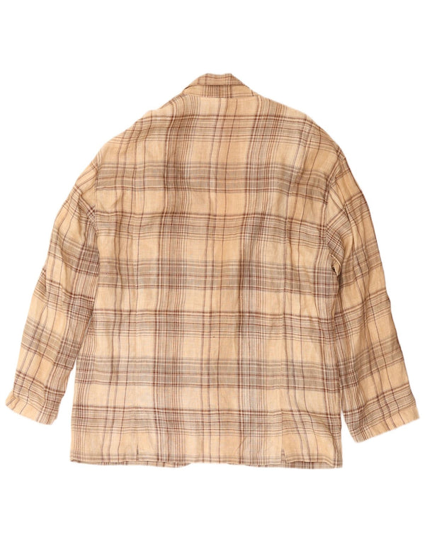 Vintage hombres 3 botones Blazer chaqueta IT 52 XL Beige Check