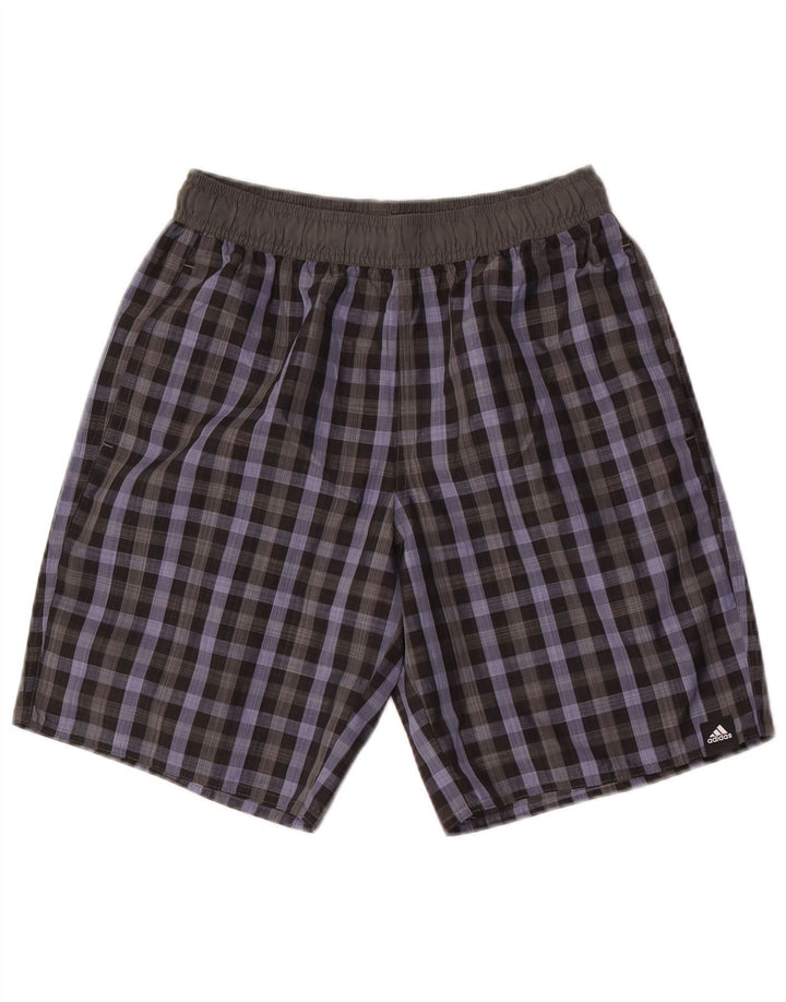 Bañador Adidas Hombre Small Gris Cuadros Poliéster