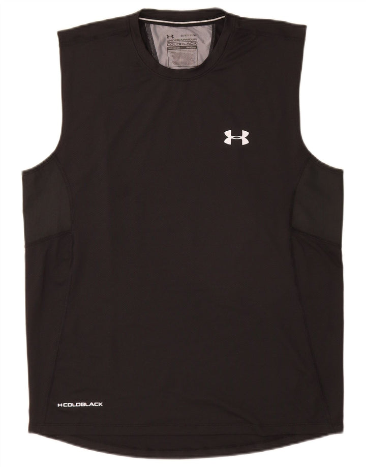 Under Armour Camiseta sin mangas Heat Gear para hombre Poliéster negro mediano