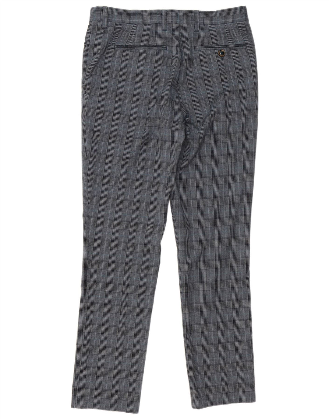Pantalones de traje ajustados para hombre de Ted Baker W32 L31 Poliéster a cuadros grises