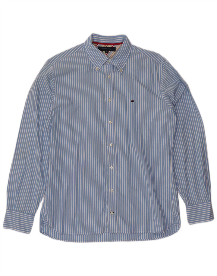 Camisa TOMMY HILFIGER Hombre Algodón Rayas Azul Medio