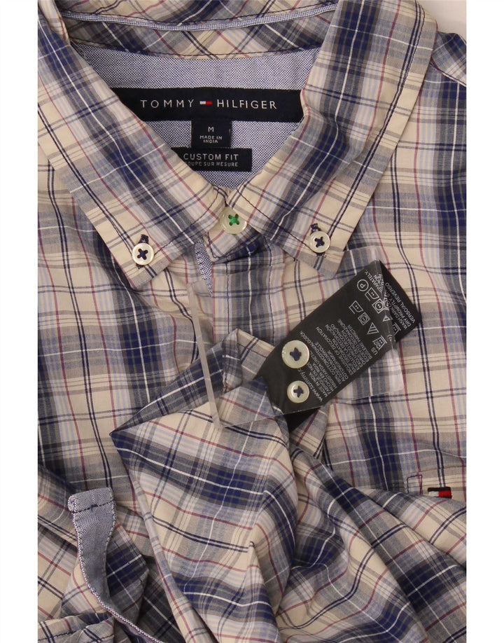 Camisa Tommy Hilfiger de corte personalizado de algodón a cuadros azul medio para hombre