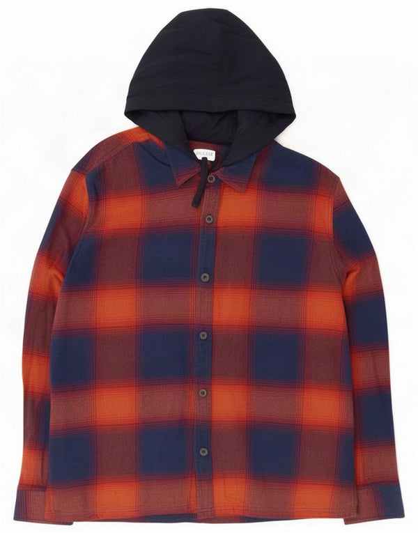 Camisa de franela con capucha para hombre Easy XL Algodón azul marino