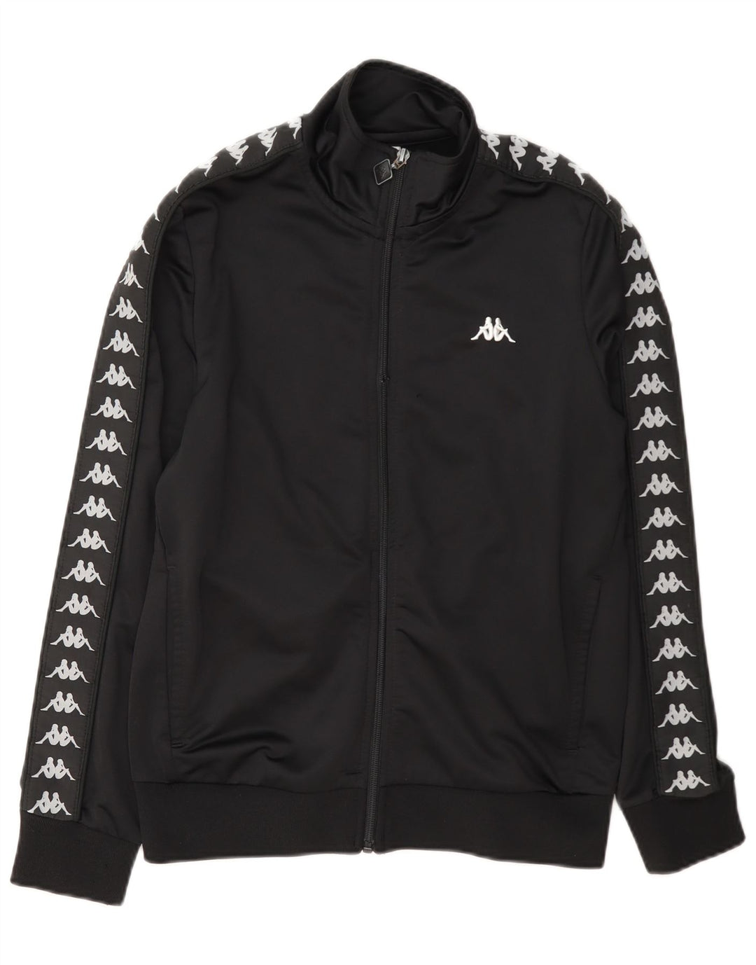 Kappa Boys Graphic Chándal Top Chaqueta 13-14 Años Negro Poliéster