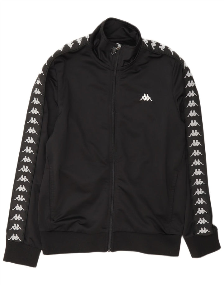 Kappa Boys Graphic Chándal Top Chaqueta 13-14 Años Negro Poliéster