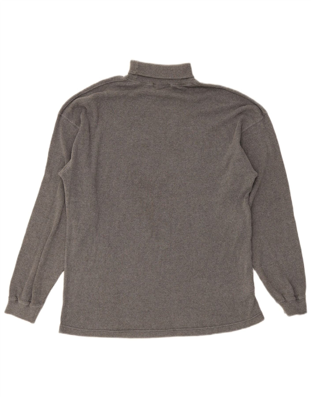 Marks & Spencer Top con cuello vuelto para hombre, manga larga, algodón gris pequeño