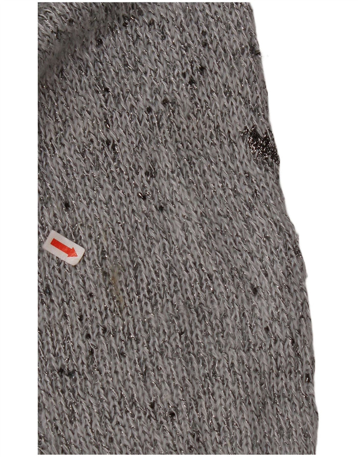 KRIZIA MAGLIA Jersey de cuello redondo para mujer UK 40 XL Angora moteada gris