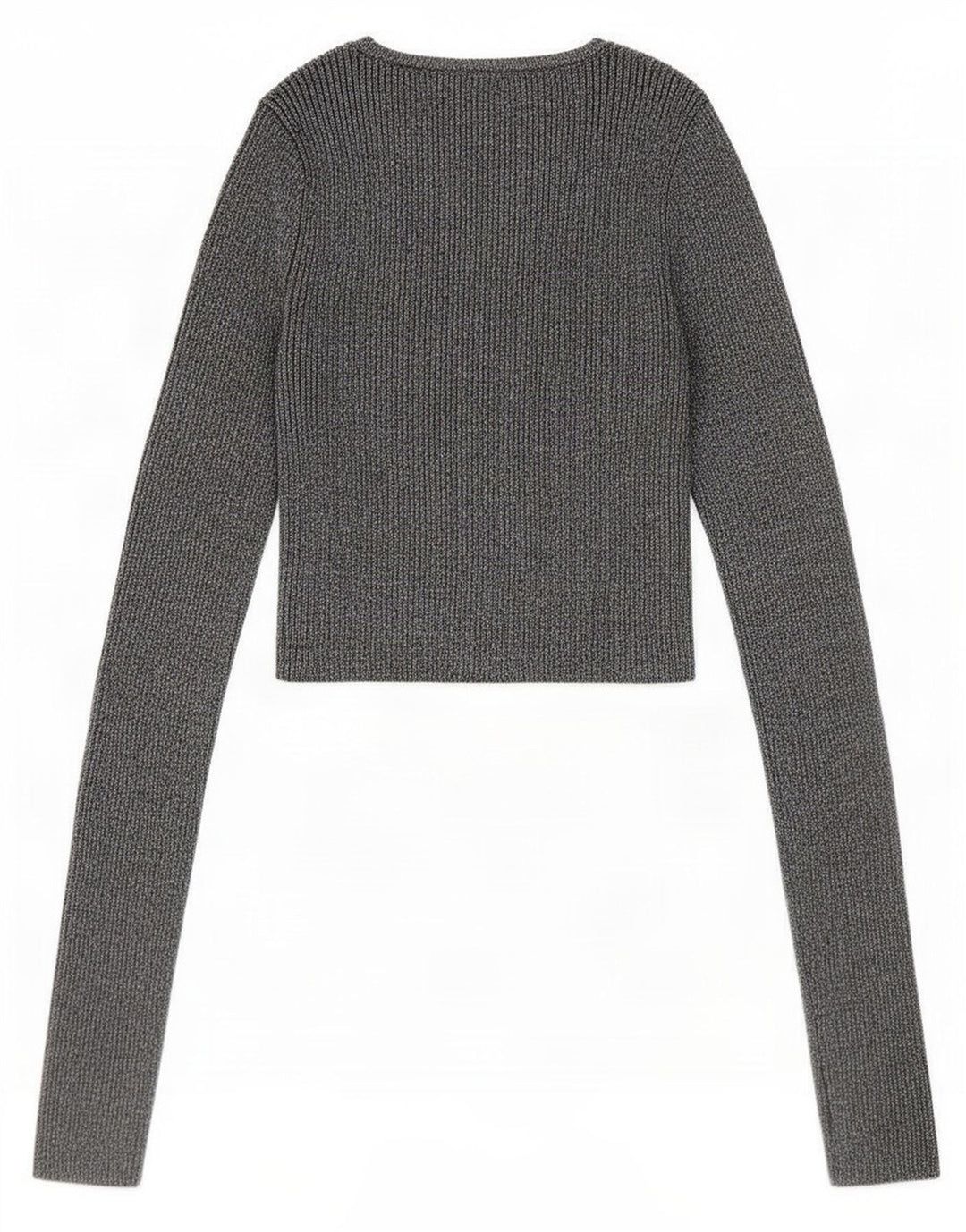 Zara Mujer Blusa Corta Top UK 8 Small Viscosa Moteada Plateada