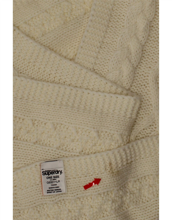 Superdry Bufanda Rectángulo De Punto Para Mujer Talla única Acrílico Blanco Roto