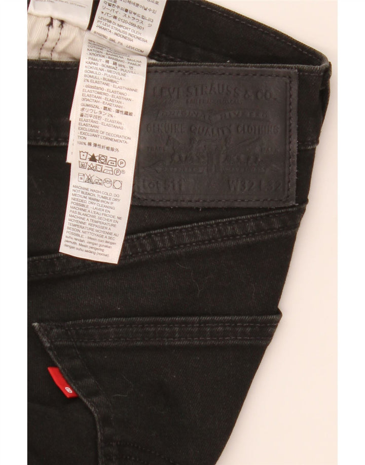 Levi's Hombre 511 Slim Jeans W32 L32 Algodón Negro