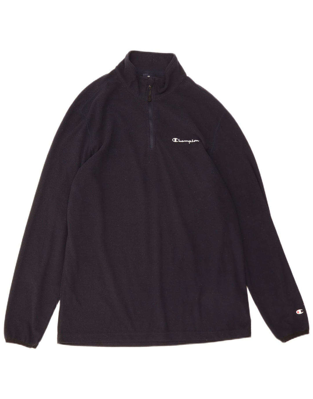 Champion Jersey de forro polar con cuello y cremallera para hombre 2XL Poliéster azul marino