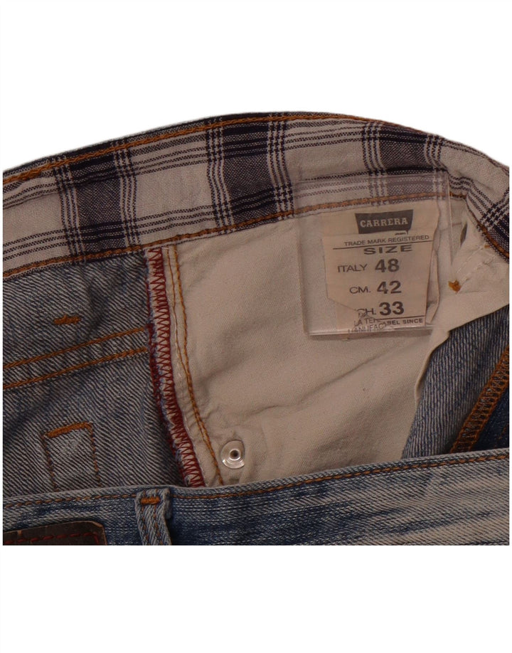 CARRERA Pantalones cortos de mezclilla desgastados para hombre IT 48 Medium W33 Algodón azul