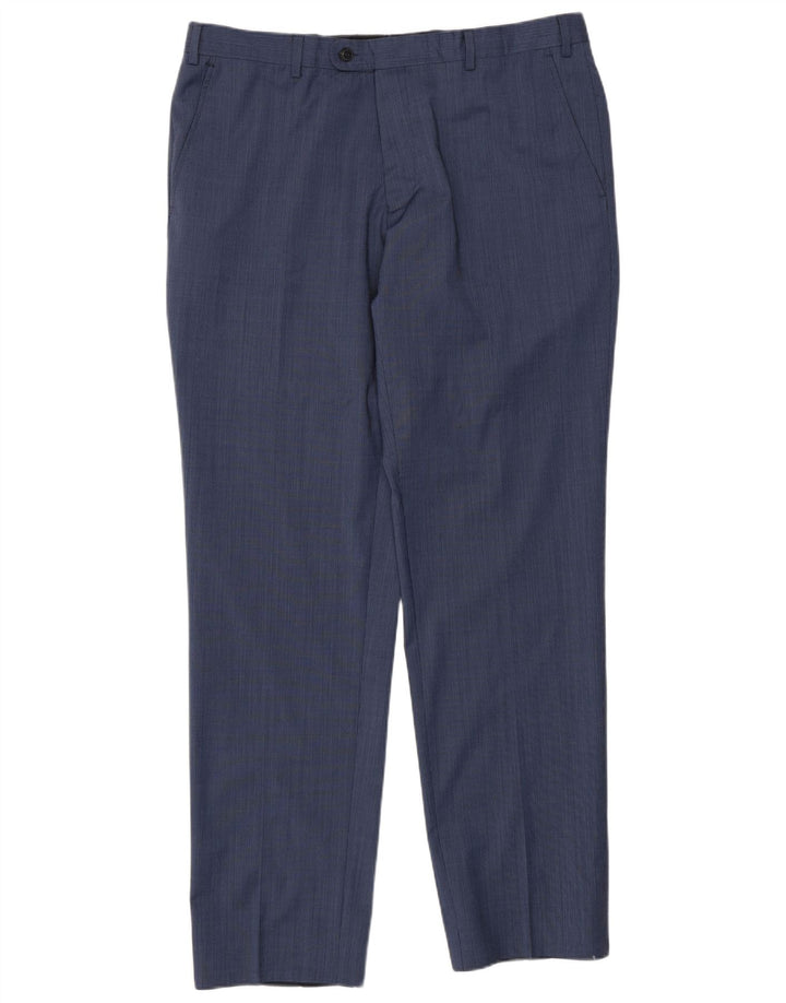 Engbers Pantalón de traje de corte regular para hombre IT 54 2XL W38 L33 Poliéster azul