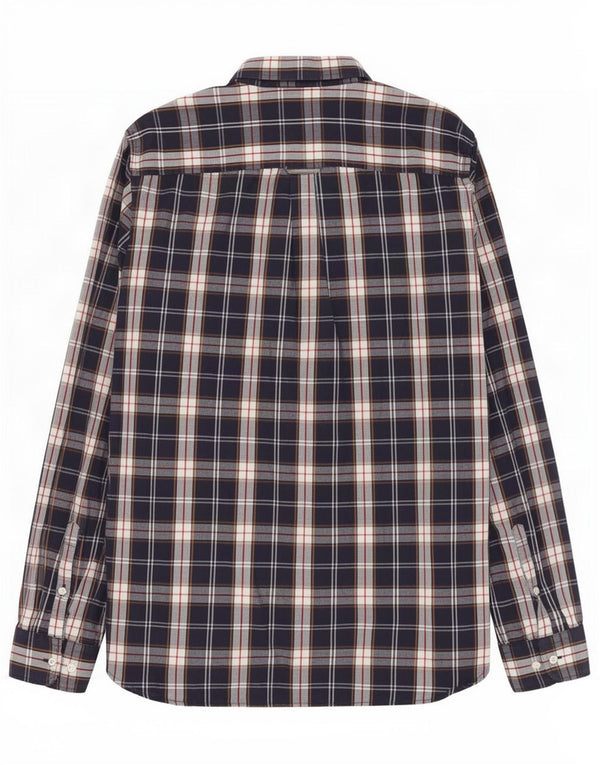 Camisa Superdry Hombre De Algodón A Cuadros Azul Marino Mediano