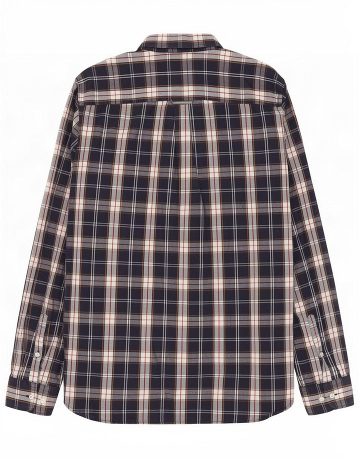 Camisa Superdry Hombre De Algodón A Cuadros Azul Marino Mediano