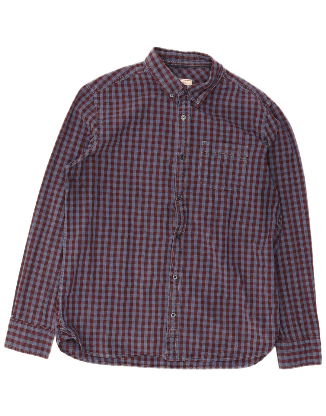 Camisa de franela para hombre de Fat Face, talla grande, de algodón a cuadros en color burdeos
