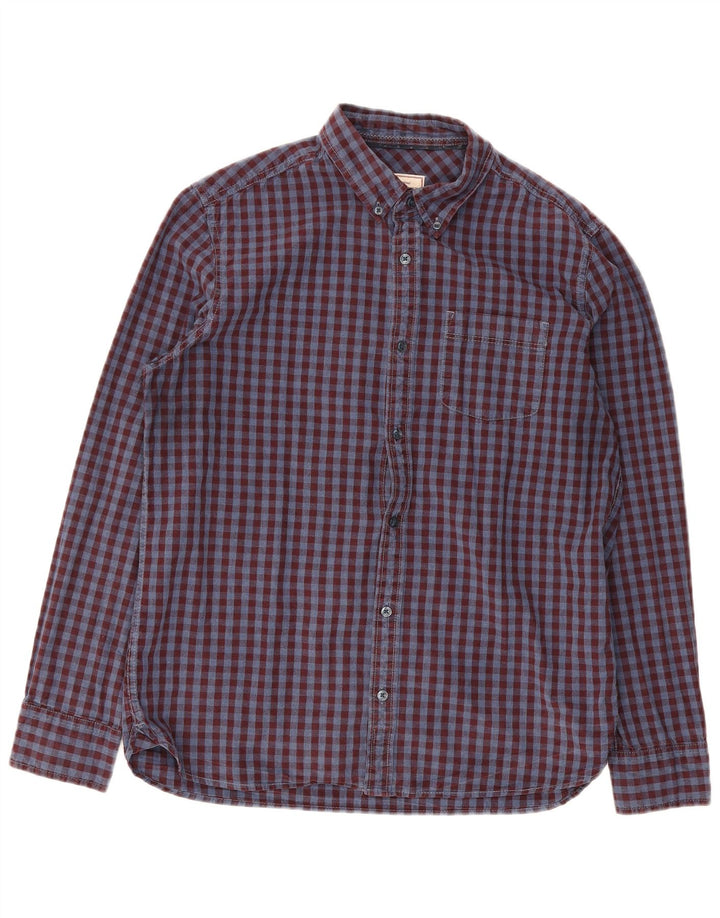 Camisa de franela para hombre de Fat Face, talla grande, de algodón a cuadros en color burdeos