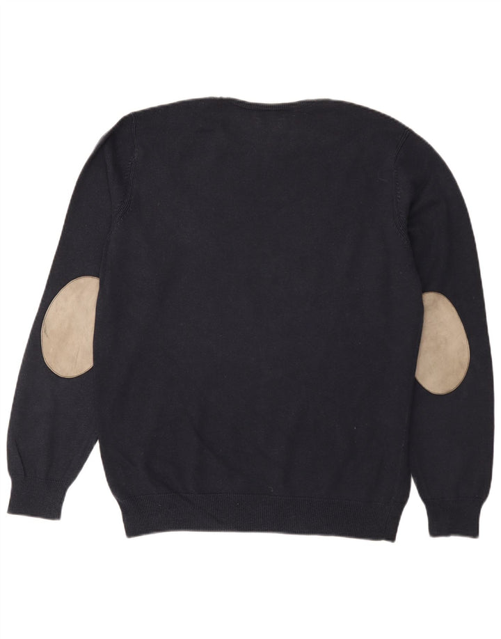 Massimo Dutti Jersey Cuello Redondo Hombre Large Azul Marino Algodón