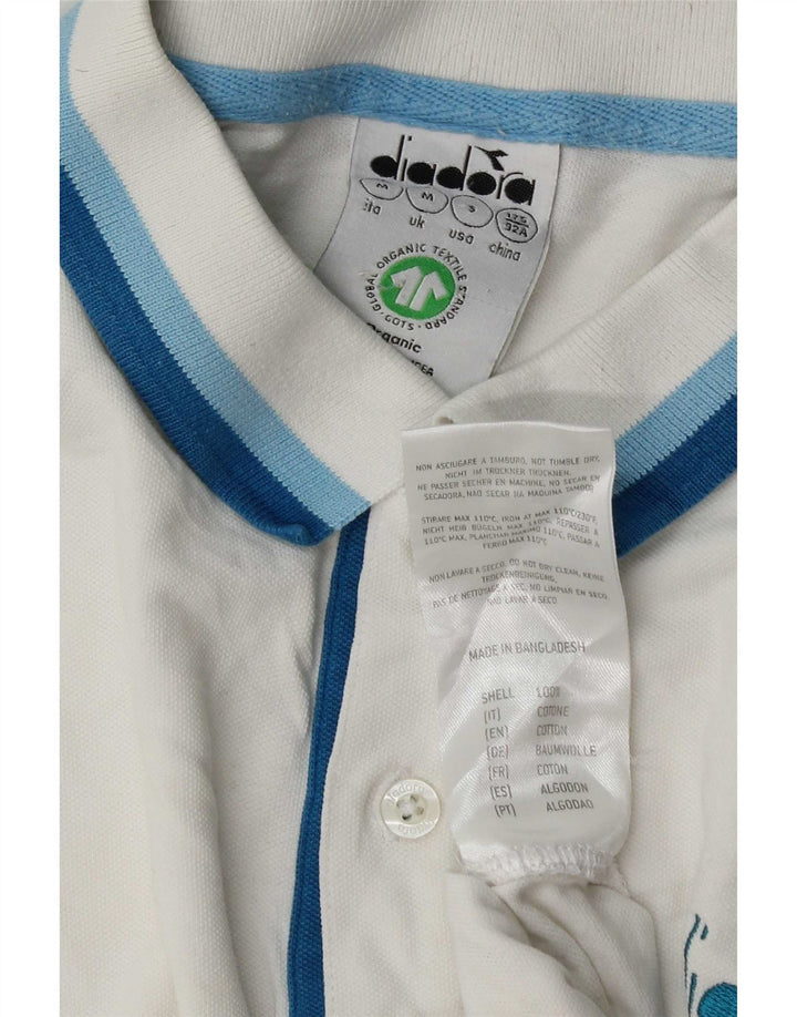 Diadora Polo Hombre De Algodón A Rayas Blanco Mediano