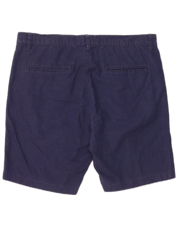 Vintage Hombres Chino Shorts IT 50 Grande W36 Lino Azul Marino