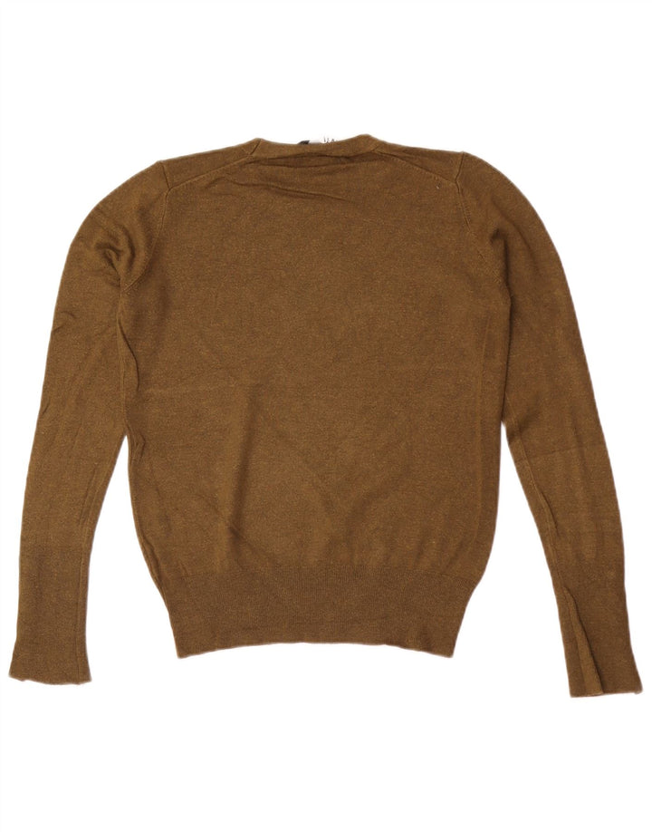 Zara Mujer Cuello Redondo Jersey Jersey UK 12 Medium Caqui