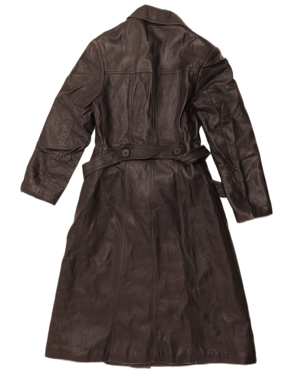 VINTAGE Abrigo de cuero para mujer IT 40 Pequeño Negro