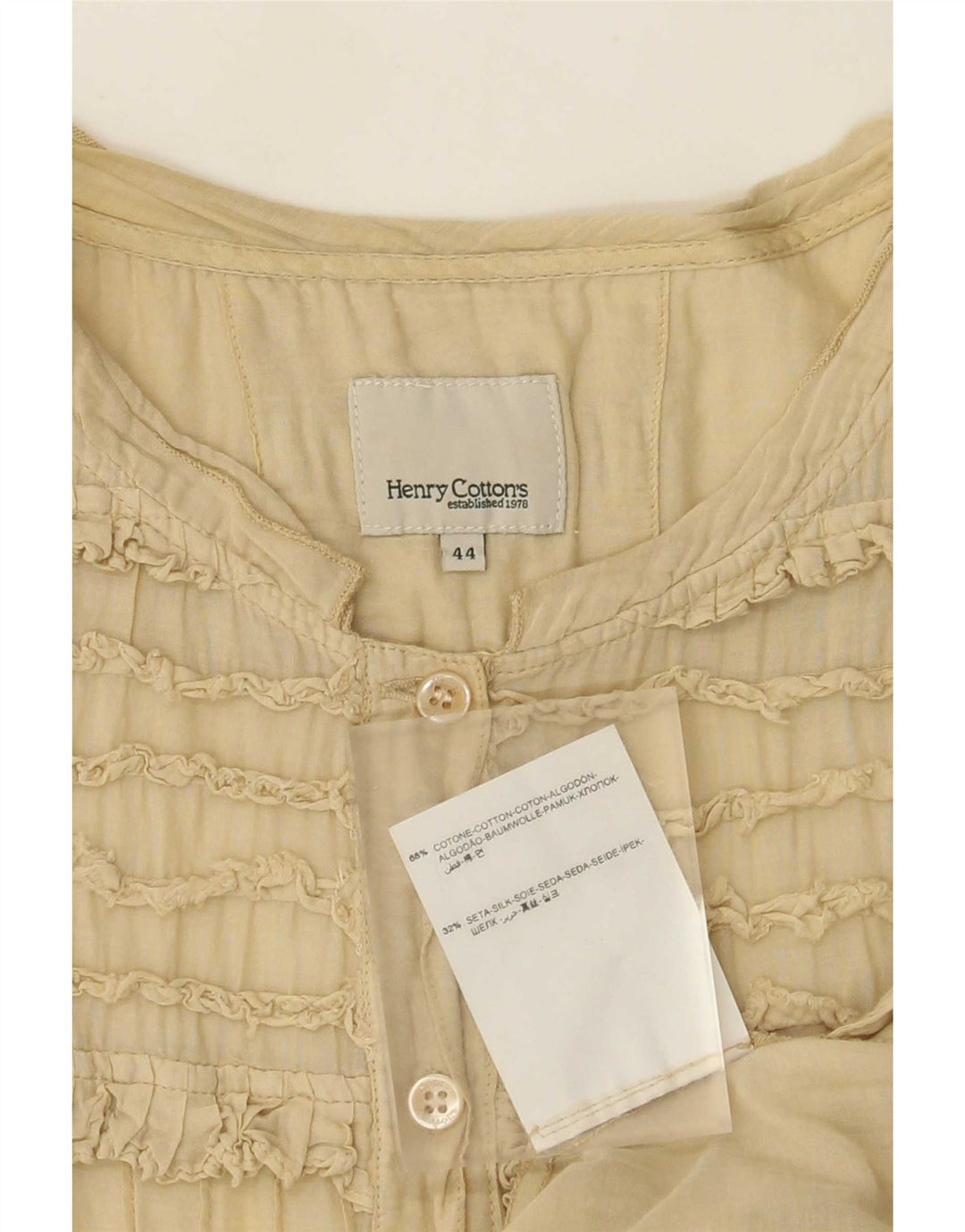 Henry Cottons Top tipo túnica sin mangas para mujer IT 44 Algodón beige medio