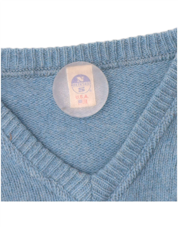 North Sails Jersey Con Cuello En V Para Hombre XL Lana Azul