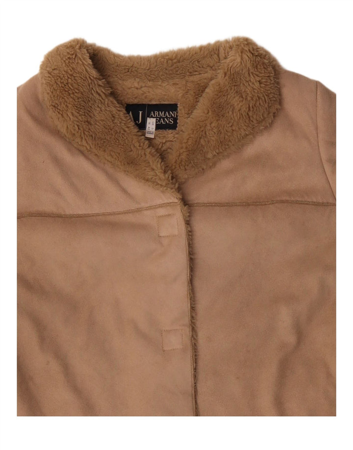 ARMANI Abrigo Sherpa para mujer Reino Unido 46 Grande Beige