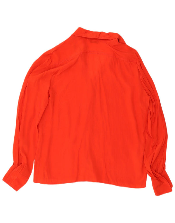 Pancaldi Camisa de manga larga para mujer, corte regular, talla grande, color rojo