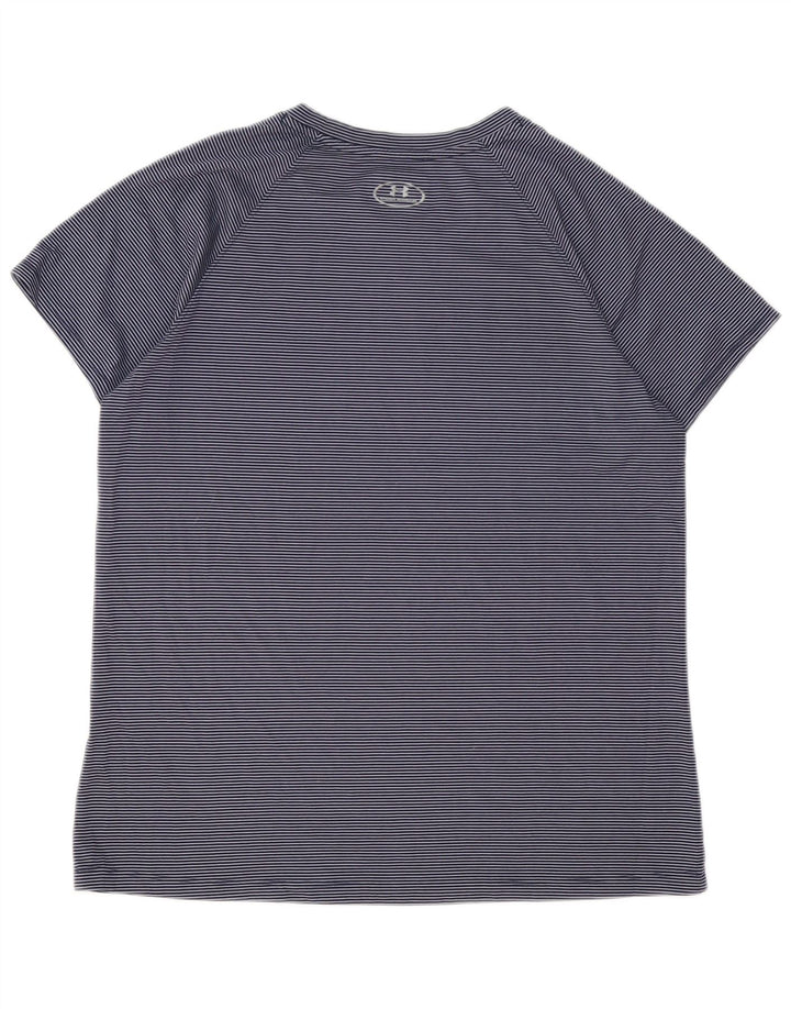 UNDER ARMOUR Camiseta Heat Gear para mujer Top Reino Unido 16 Grande Azul marino Rayas