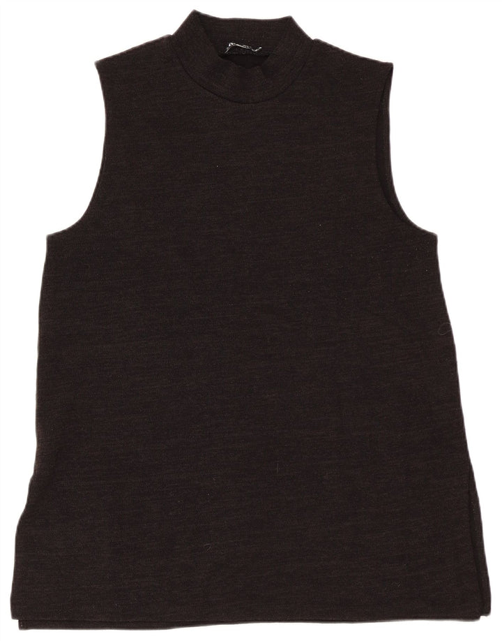Zara Mujer Chaleco Top Reino Unido 44 Grande Negro Moteado