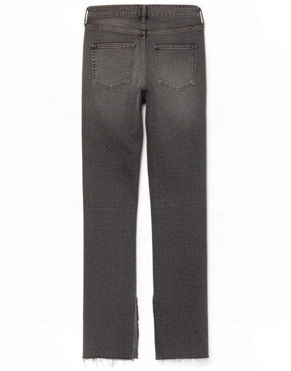 Zara Vaqueros ajustados desgastados de talle alto para mujer EU 38 Small W28 L34 Algodón gris