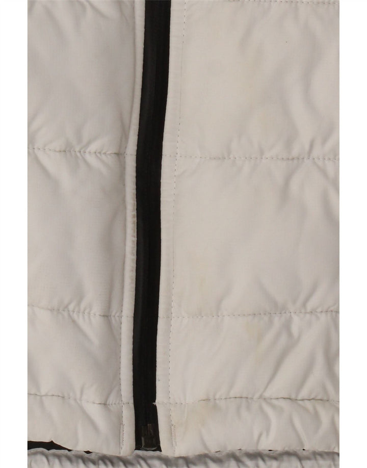 The North Face Chaqueta acolchada con capucha para mujer UK 40 Small White Colorblock