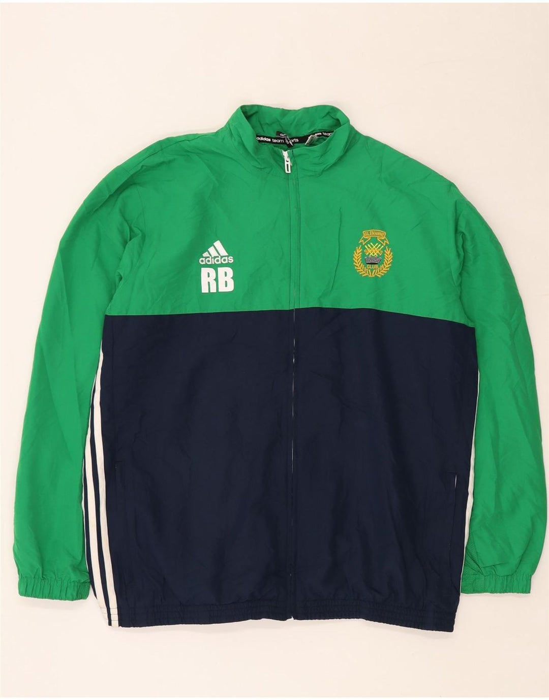 ADIDAS Hombre Climalite Graphic Chándal Top Chaqueta XL Verde Colorblock