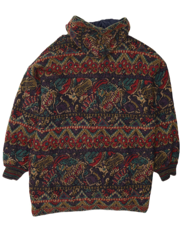 Vintage hombres patrón abstracto chaqueta reversible Reino Unido 42 XL multicolor