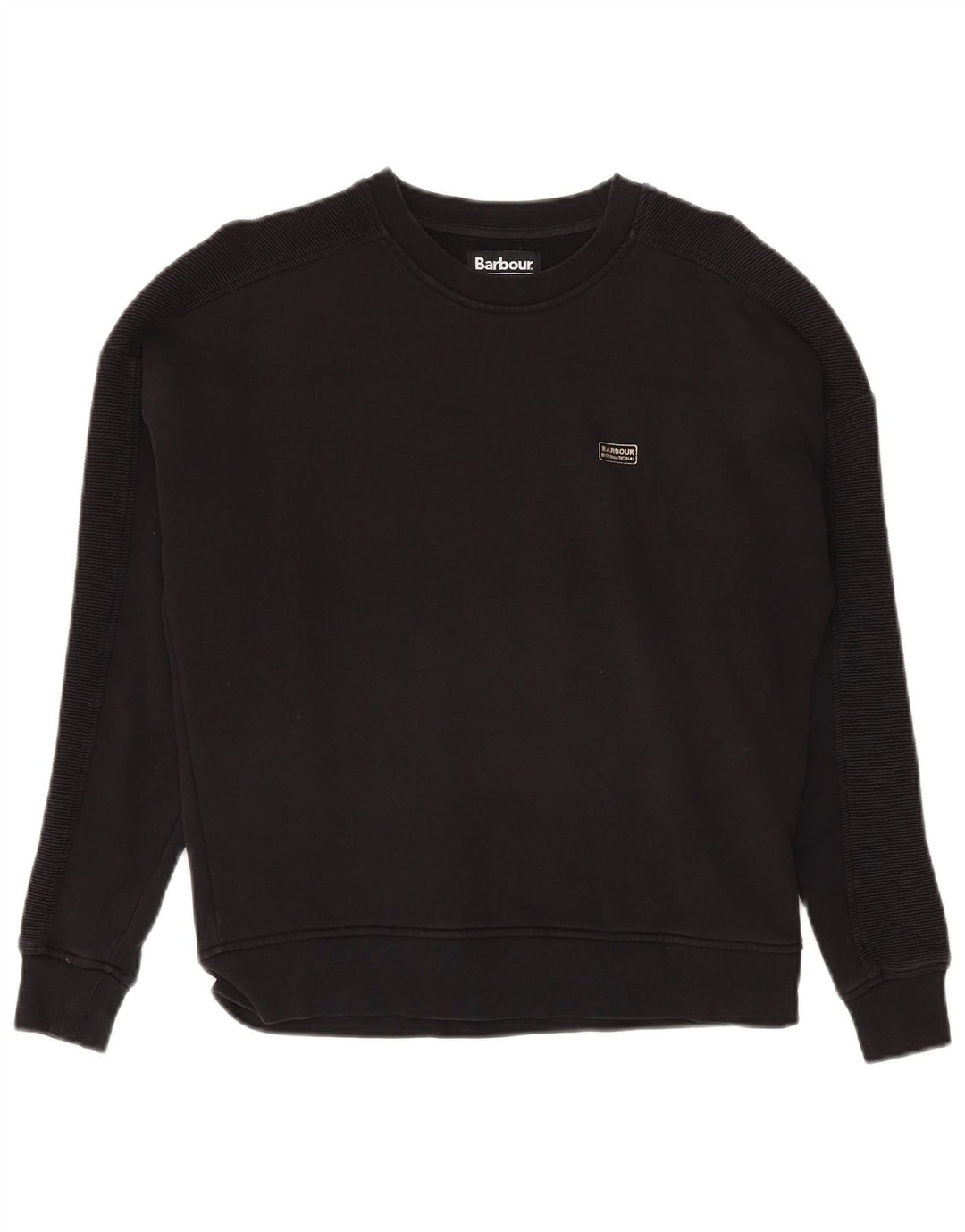 BARBOUR Sudadera extragrande para mujer Jersey UK 8 Pequeño Algodón negro