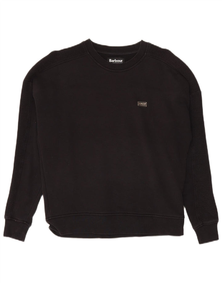 BARBOUR Sudadera extragrande para mujer Jersey UK 8 Pequeño Algodón negro