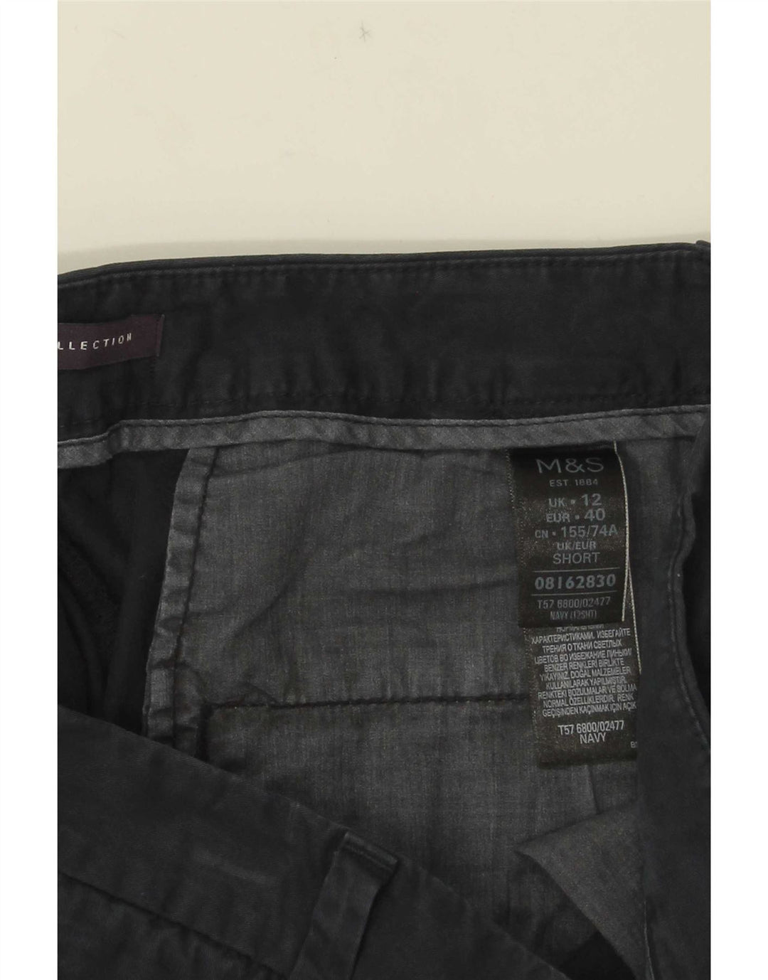 Marks & Spencer Pantalones chinos para mujer UK 12 Medium W32 L26 Azul marino