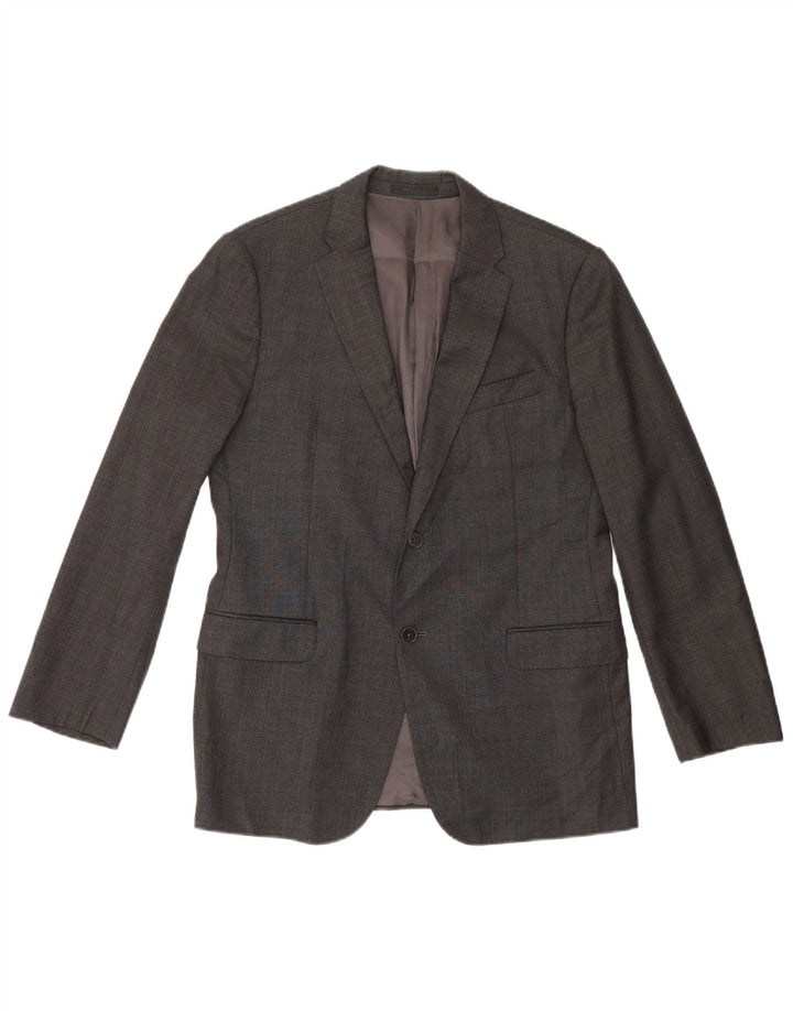 Armani Collezioni Chaqueta tipo blazer de 2 botones para hombre IT 50 Lana gris grande