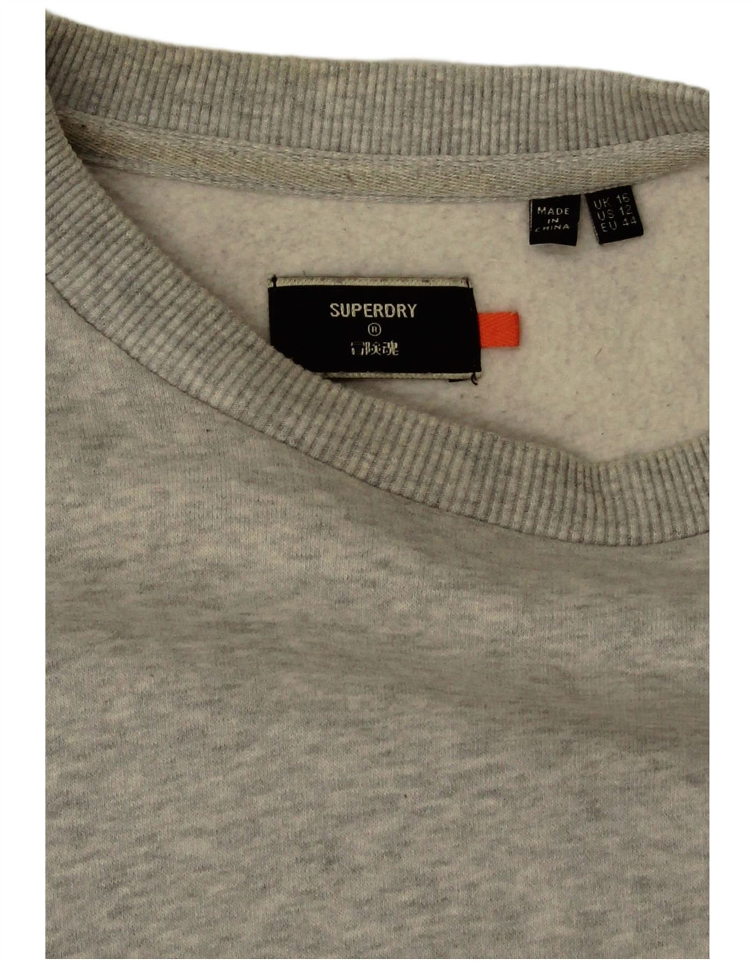 Superdry Sudadera extragrande para mujer, jersey, Reino Unido 46, algodón gris grande