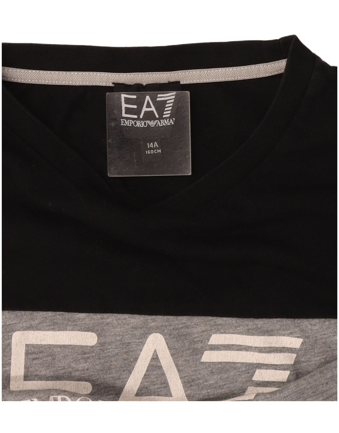 Armani Boys Graphic Top manga larga 13-14 años Negro Colorblock