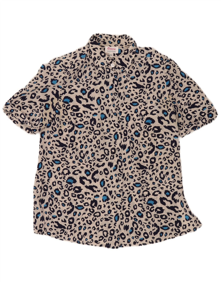 cherie Blusa Camisera Mujer IT 42/44 Medium Estampado Animal Multicolor