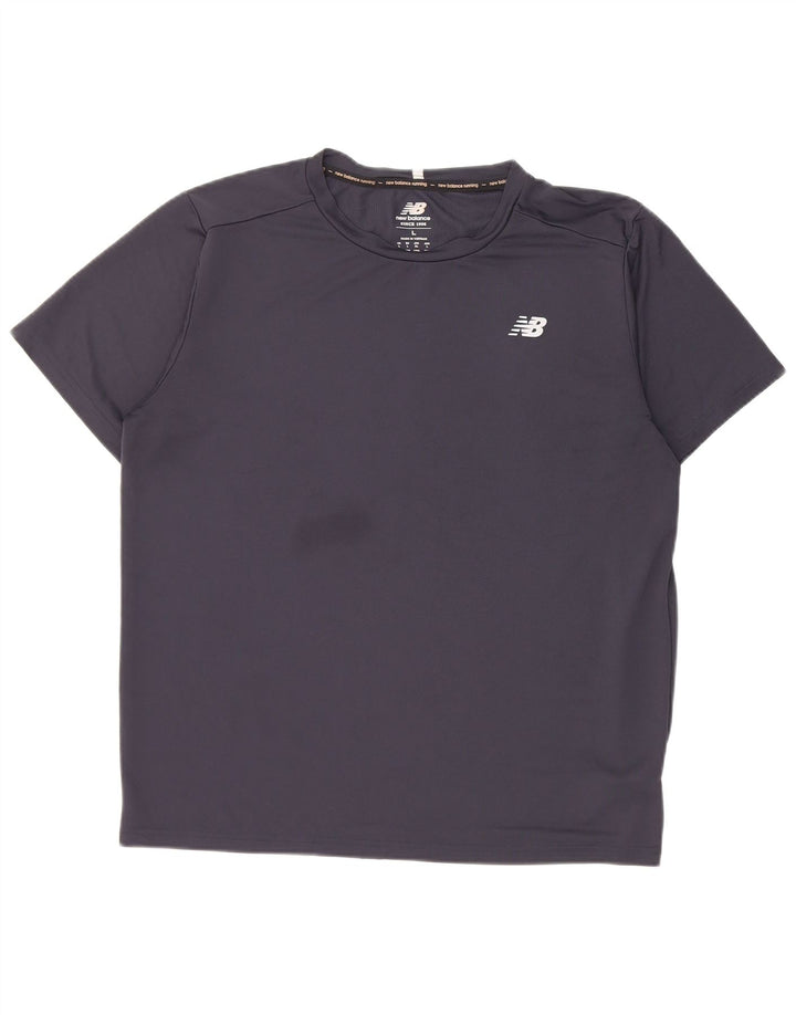 New Balance Hombre Camiseta Top Grande Azul Marino Poliéster